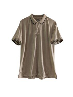 Vertical Sport Men's Tipped Polo Shirt, Tan, Size Large, Short Sleeve